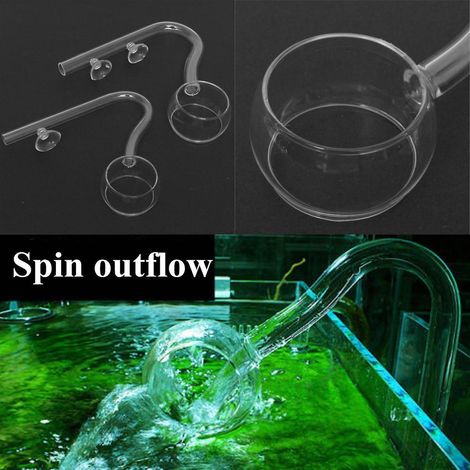 Tube d'aquarium en verre, entrée et sortie de filtration Spin Lily Pipe 12mm 16mm + 1 ventouse, kit complet pour filtre externe. (1/4)