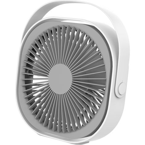 Leiser 15-cm-Tischventilator, tragbarer Mini-USB-Ventilator, weiß, für Zuhause und Büro (1/5)