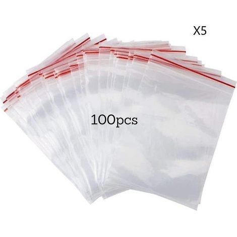 Lot de 500 sacs à fermeture éclair réutilisables de 10 x 15 cm (1/4)