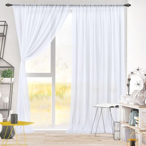 Set bestehend aus einem weißen Tüllschleier für Hochzeits- und Partydekoration, 1,5 x 2,5 m (5 x 8 Fuß), elegante Bühnenkulisse