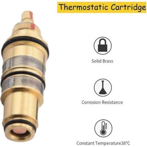BUNTHAUS Thermostatische Duschkartusche, Thermostatkern, einfach zu installierender Messing-Waschtischhahn, Thermostatkartusche für die Wäsche für Duschmischer Ba -INHHUB