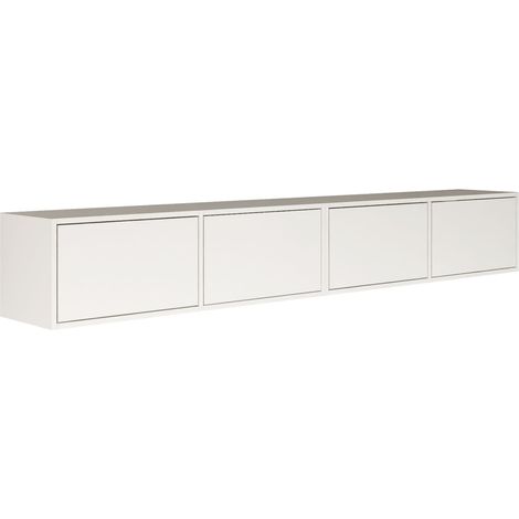 Selsey Framme – Mueble de TV colgante con cuatro puertas abatibles 200 cm, blanco (1/5)