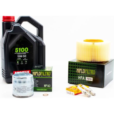 Kit Révision Filtres Bougies pour BMW R 1150 R ROCKSTER de 2003 à 2005 - MOTUL 5100 15W50 4L
