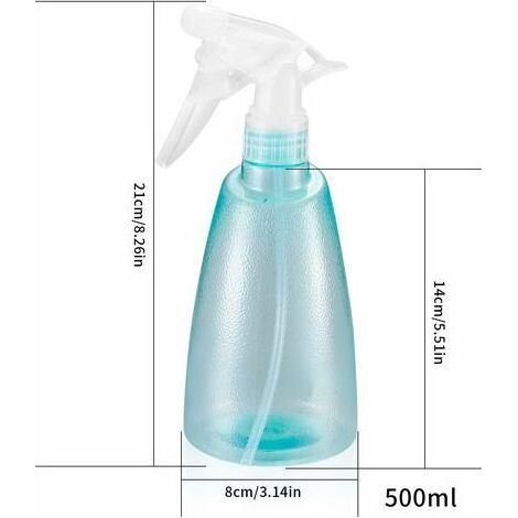2 Pièces Flacons Pulverisateur Vide 500ML, Vaporisateur Bouteilles en Plastique, Bouteille Spray Vide, Flacon Pompe Vide pour Ménage, Jardin, Coiffeur, Plantes, Fleurs - Rose/Vert (1/4)