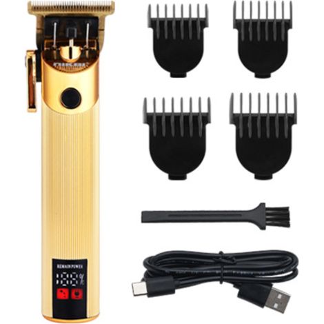 Elektrischer Haarschneider mit LCD-Bildschirm, 2 Geschwindigkeitsstufen, IPX4 wasserdicht, ideal für Friseursalons.