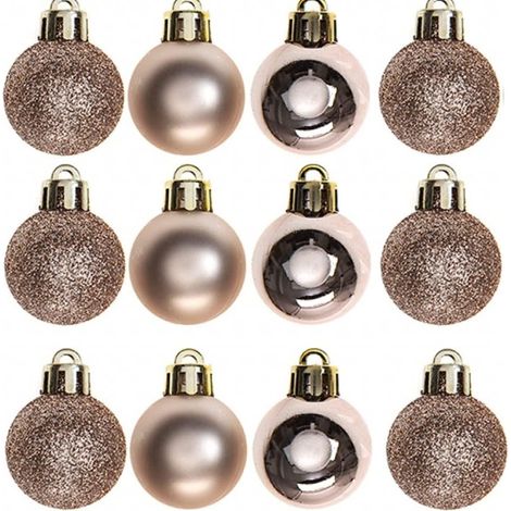 BAUBLES ROSE GOLD 3CM 12PCS SET PVC (1/3)