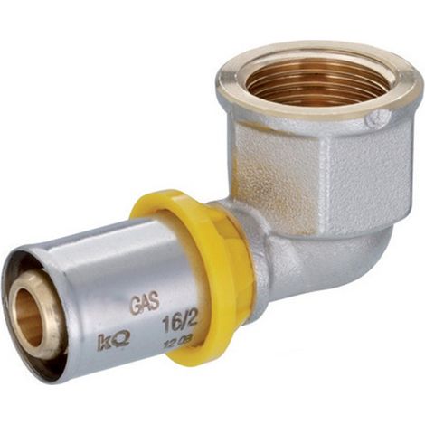 Raccordo curvo femmina a pressare per multistrato gas Pollici: 16x1/2” mm (1/3)