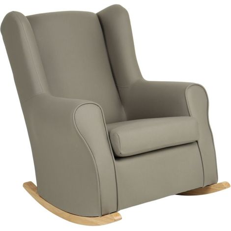 Schaukelsessel mit Beinen Holz grau 95x81x104cm