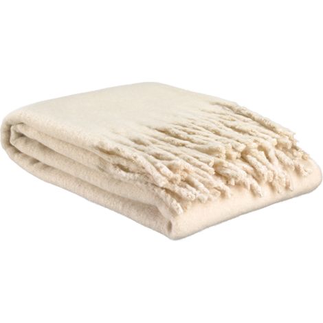 VIVARAISE - Plaid uni blanc en polyester recyclé Vivaraise - 130 x 160 cm (1/4)