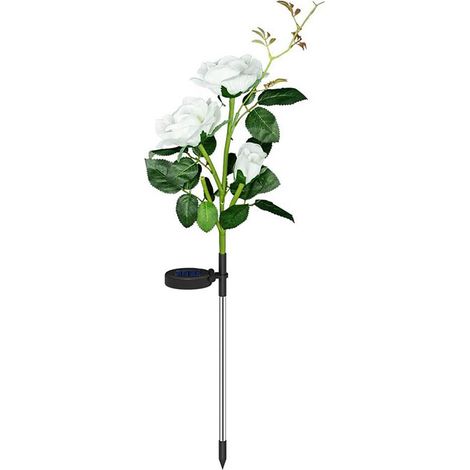 Lampe solaire de jardin à 3 têtes, blanche, LED, décoration extérieure, lampe de chemin (1/2)