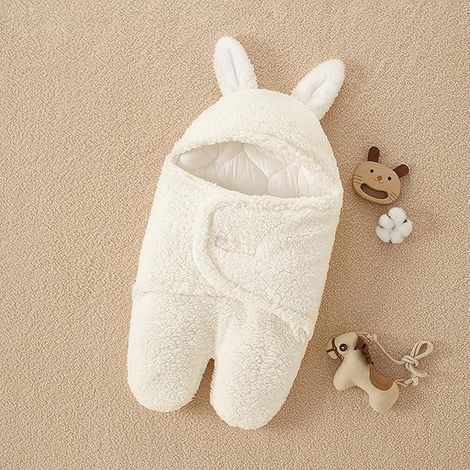 Couverture d'emmaillotage unisexe pour bébé, gigoteuse d'hiver épaisse pour nouveau-né avec jambes séparées, blanche (1/5)