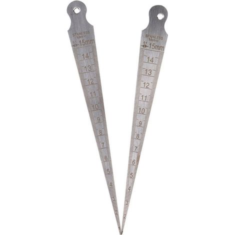 2pcs Jauge d'épaisseur de Cale Jauge d'écart Conique en Acier Inoxydable Jauge de Soudage Conique Outil (1/4)