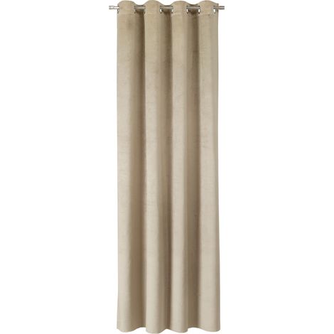 TOM TAILOR rideau à œillets VELVET SIGNATURE - 1 pièce 140x250 cm, beige