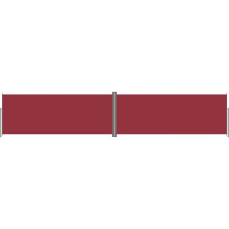 Auvent paravent store brise-vue latéral rétractable de patio jardin terrasse balcon protection visuelle écran 200 x 1000 cm rouge