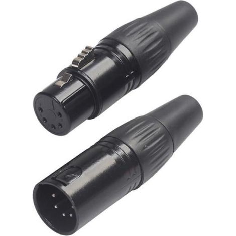 Fiche XLR 5 Broches - Coque En Alliage De Zinc - Plaqué Argent - Pour Câbles Audio Et Microphone - 10 Pièces (1/5)