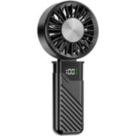 Ventilador portátil silencioso recargable por USB con 5 velocidades, color negro, plegable, de bolsillo, ideal para la oficina y actividades al aire libre.