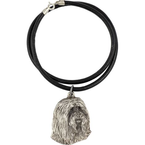 Bearded Collie, Highland Collie – Hundehalskette, versilberter Anhänger für Hundeliebhaber, einzigartiges Schmuckstück von Art-Dog (1/5)