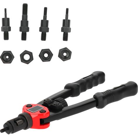 Riveteuse à écrous manuelle en acier inoxydable, outil de rivetage noir et rouge M3 M4 M5 M8, longueur 310 mm (1/5)