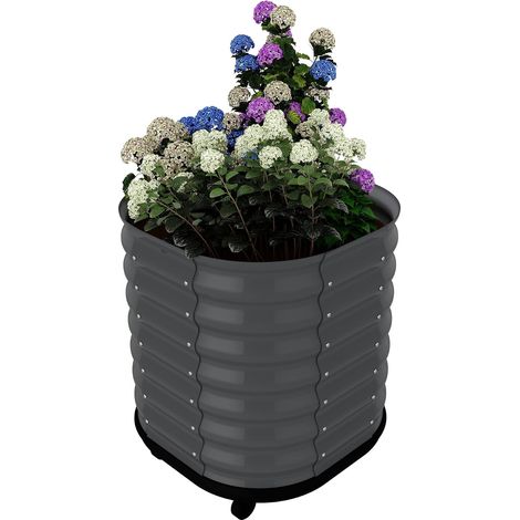 Bac surélevé en Acier sur roulettes,Carré Potager Mobile avec réserve d’Eau,Résistant intempéries,Assemblage Facile,Lit de Jardin Surélevé pour Jardin,terrasse,Balcon(Gris,70x60x60cm) (1/5)
