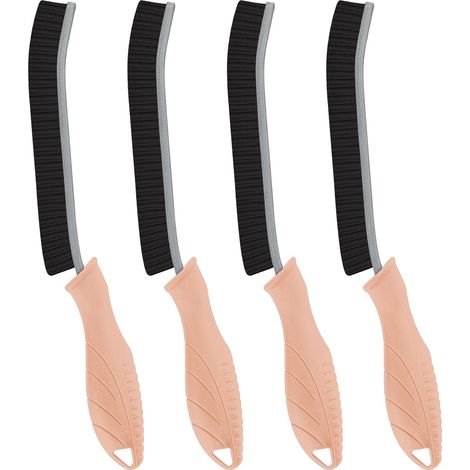 4 Pièces Brosse Nettoyage Salle de Bain - Brosse à Joint Carrelage Poil Dur pour Cuisine et Fenêtre Éviers Toilettes WC Baignoire Carrelage Sol (4, Rose) (1/5)