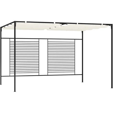 Pavillon d'observation avec auvent rétractable, 3x4x2,3 mètres, beige, 180 g/m². (1/2)