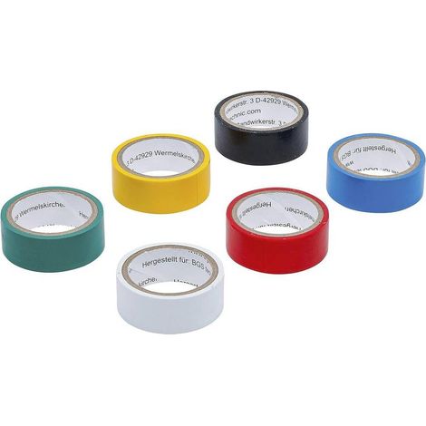 Bandes Adhésives Multicolore - 6 pcs 19 x 3,5 m - Polypropylène, Résistantes et Pratiques - D-Work (1/5)