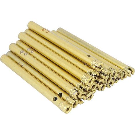 20 Stück Handbohrer, Lötbohrer, Gold, 6 mm für Glas / Keramikfliesen / Granit