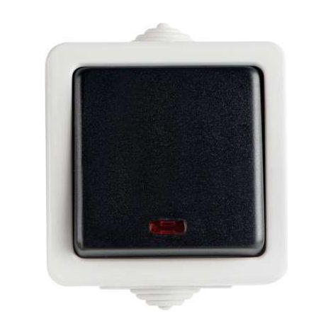 Interrupteur va-et-vient LED Kanlux TEKNO noir IP54 10AX (1/3)