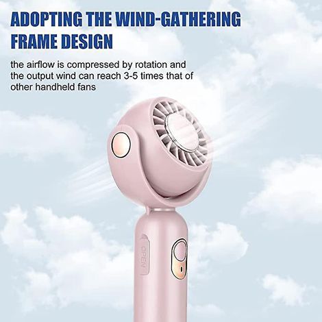 mini Ventilateur Portable,rose Ventilateur De Poche Vents Forts 3 Vitesses 130 Rotatif,ventilateur Bureau Avec Base Ventilateur Petit Usb Recharg (1/5)