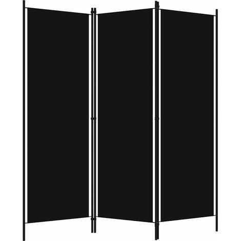 Paravent Cloison de séparation 3 panneaux, Pour Jardin, Balcon, Terrasse Noir 150x180 cm OIB6916E (1/5)