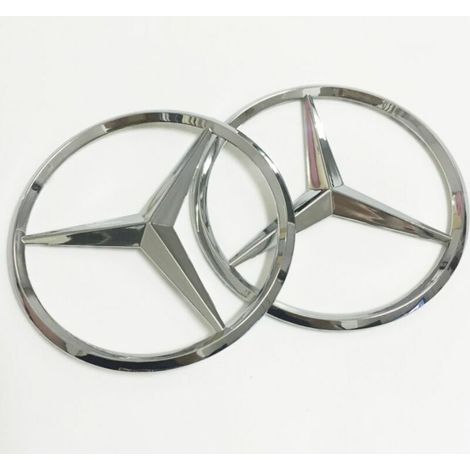 Kaelt - Mercedes-Benz logo posteriore baule posteriore logo auto 9 cm logo auto posteriore logo ripiegabile in tre parti da 90 mm (argento) (1/3)