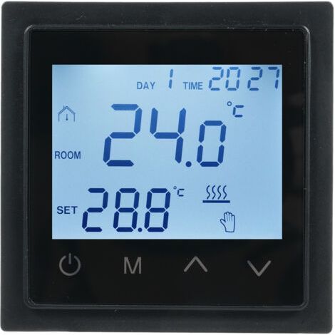 16A Smart Digital Display Thermostat, Floor Heating Temperature Controller with LED Touch Screen, NTC Sensor Switching, 85-265V Electric Control (1/5)