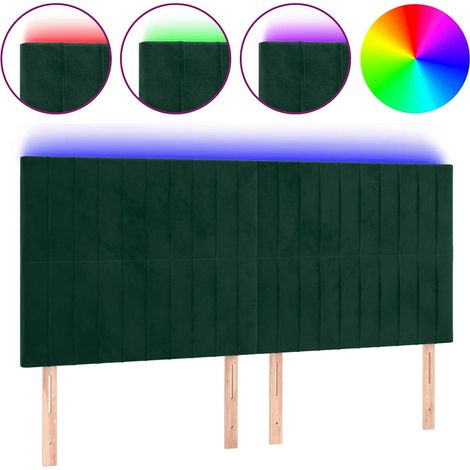 Maison Exclusive - Cabecero con luces LED terciopelo verde oscuro (1/5)