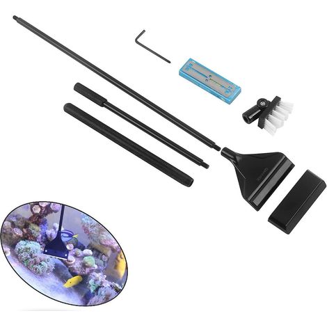 Aquarium-Reinigungsbürste aus Aluminium-Magnesium-Legierung mit Edelstahlklingen für Fische, Riffe, Pflanzen und Glasaquarien (1/5)