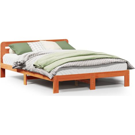 Maison Exclusive - Cama sin colchón madera maciza de pino marrón (1/5)