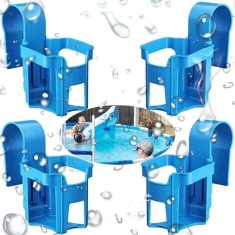 Pool-Getränkehalter: 4-teiliges multifunktionales Zubehörset mit Poolständer, Aufbewahrungskorb und abnehmbarem Getränkehalter für Sommerpartys, Strand und Badewanne