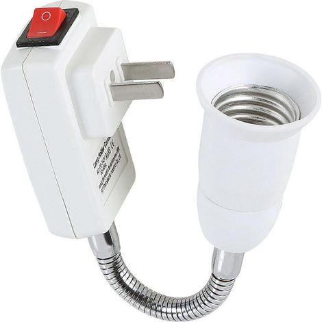 Adaptateur de douille E27 avec interrupteur marche/arrêt vers prise américaine, convertisseur de douille de lampe flexible (1/4)