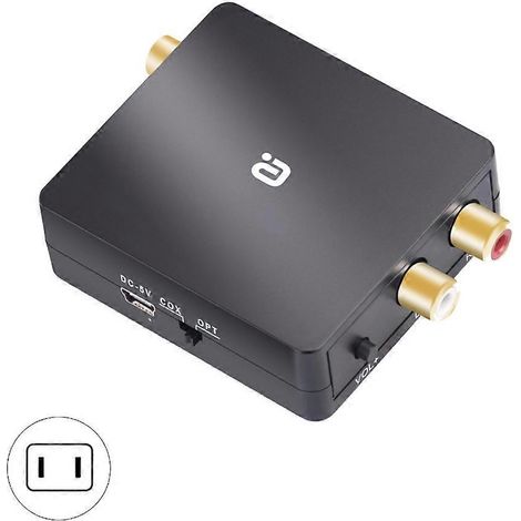 Convertisseur décodeur audio numérique-analogique DTS AC3 Fibre optique coaxiale vers prise RCA-US (1/4)