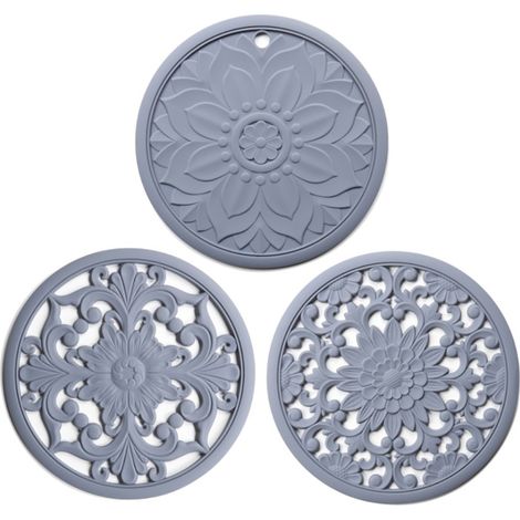 3 Pcs Lot Tapis Silicone Chaud Support Découpé Protège-ustensiles Résistant Flexible Antidérapant Sets de Table pour Cuisine (1/5)