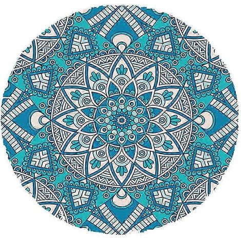 Nappe ronde imperméable avec ourlet élastique pour une utilisation intérieure et extérieure, housse de table ajustée pour les fêtes dans le jardin et les réunions de famille. Couleur : Style H 1,5 m (1/4)