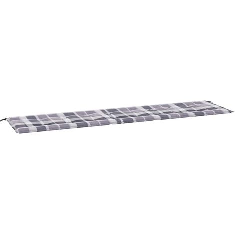 Maison Exclusive - Gartenbank-Auflage Grau Karomuster 200x50x4 cm