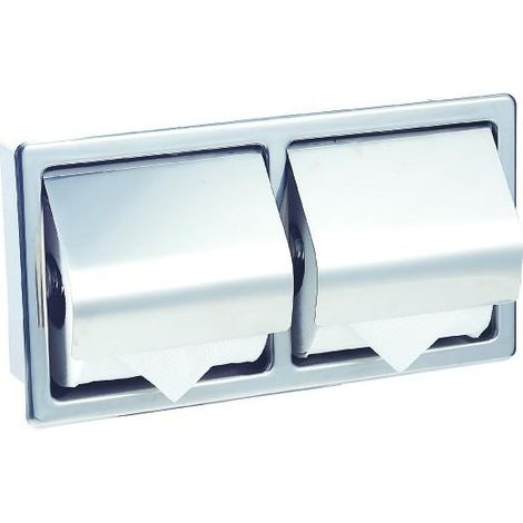 MEDICLINICS AIE320C Portarrollos doble con tapa empotrable Acero Brillo - ref: AIE320C (1/2)