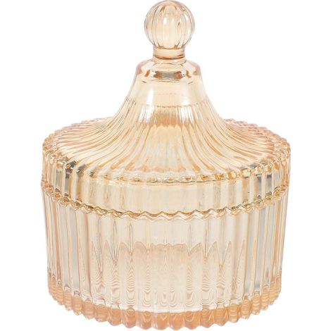 Pot en verre pour salle de bain, compatible avec les produits en coton et pouvant servir de décoration de cuisine, finition classique. (1/4)