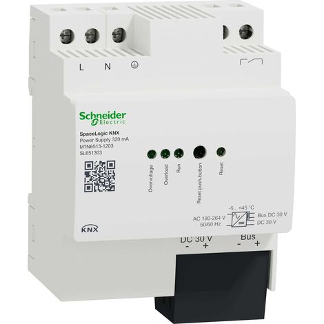 SCHNEIDER ELECTRIC MTN6513-1203 SPACELOGIC KNX - ALIMENTATION - 320MA - AVEC ALIM AUX ET CONTACT DE DIAGNOSTIC (1/3)