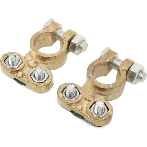 Paire de bornes de batterie auto, connecteurs de serre-câbles métalliques antirouille, résistants à la corrosion, pour véhicules, lot de 2. (1/5)
