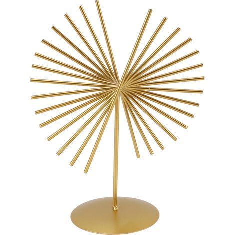 Sculpture décorative abstraite et luxueuse en métal, aux lignes géométriques, avec socle, idéale pour la maison, le salon ou le bureau. (1/5)