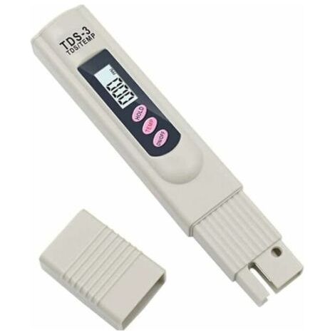 Mètre TDS-3 de l‘Eau potable LCD Numérique Portable Testeur Mètre de Qualité de l'Eau Stylo de Température et PPM Testeur de Pureté de l'Eau 0-9990 PPM Eau Potable Culture Hydroponique (Ne teste pas P (1/4)
