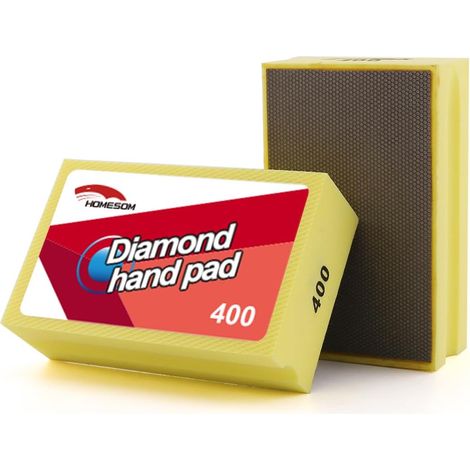 Tampon de polissage à la main en diamant galvanisé pour marbie verre grain 400 (1/5)