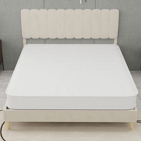 Matelas 23cm 140x200cm blanc, ressorts ensachés indépendants silencieux, soutien double anti-interférence, surface 3D respirante douce et ferme, soin du dos