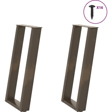 Konsolentischbeine U-Form 2 Stk. Naturstahl 38x(72-73) cm Stahl